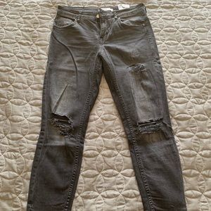 Zara Distressed Black Denim Size 8
